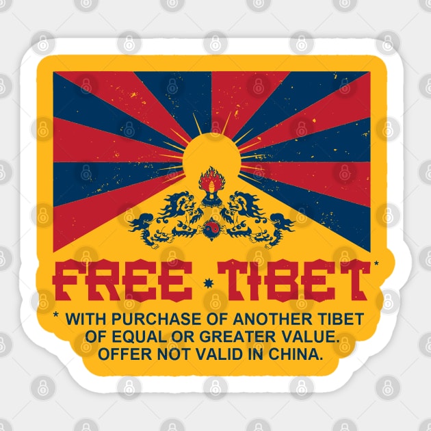 FREE TIBET * WITH PURCHASE OF ANOTHER TIBET Sticker by thedeuce